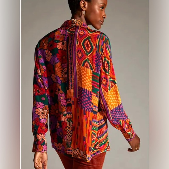 FARM RIO CLASSIC BUTTON DOWN SKIRT FLORAL PRINT-SIZE S MULTICOLOR NWT - Picture 2 of 10